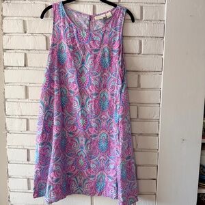 Cynthia Rowley Pink Blue Line Paisley Dress